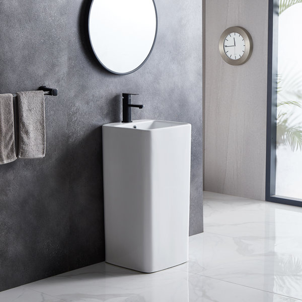 Eridanus 16" L x 33" H Square Bathroom Pedestal Sink with Overflow & Reviews Wayfair Canada